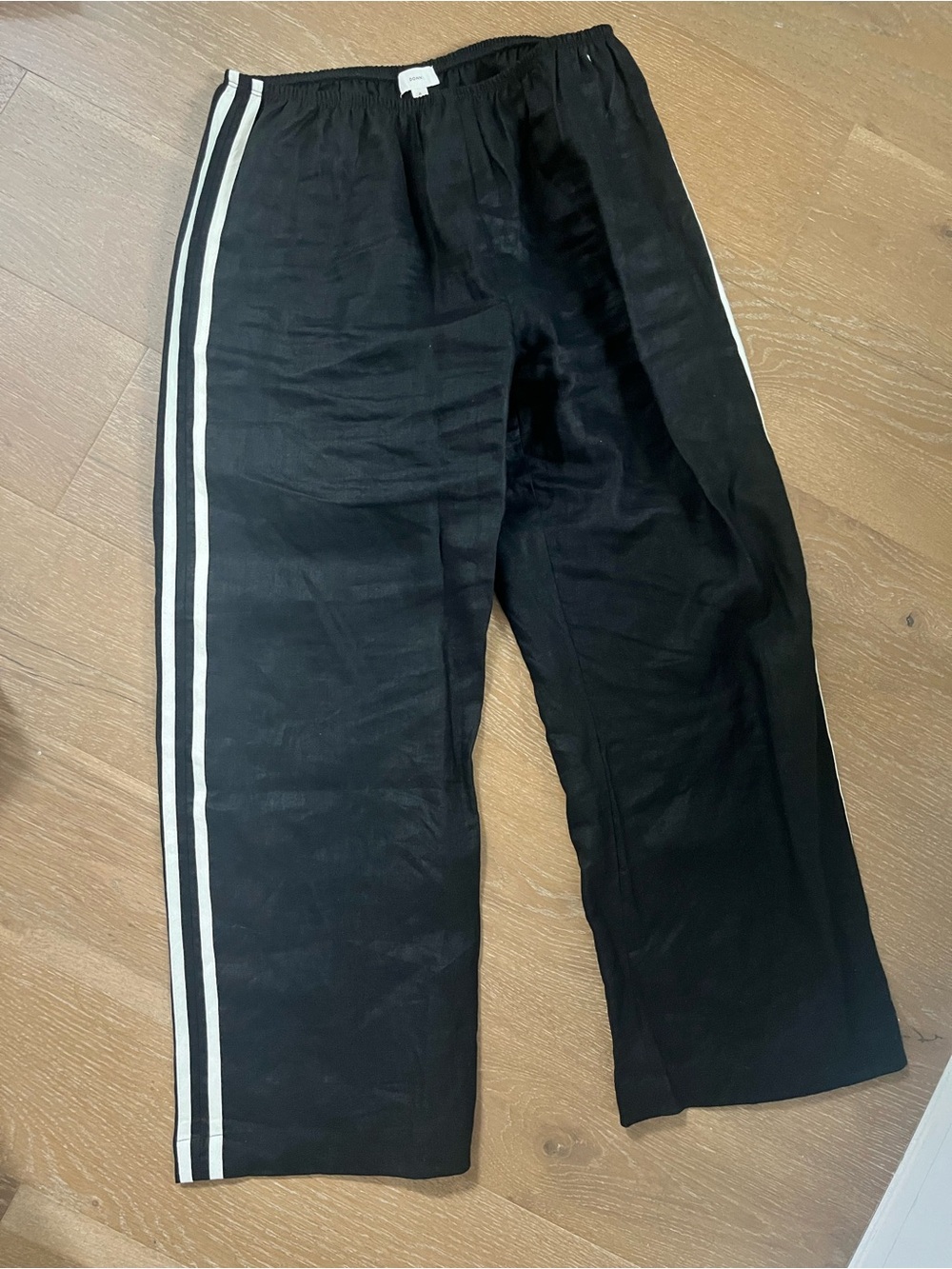 DONNI. Linen Cropped Striped pant